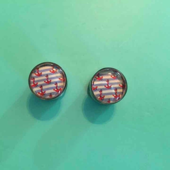 1/2 inch Anchor & Stripe Plugs NWOT - Picture 1 of 3